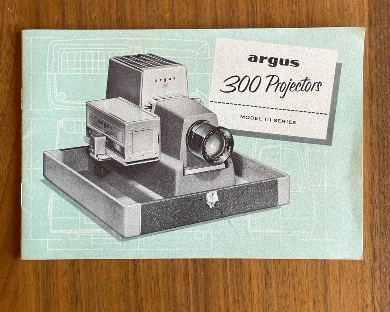Argus 300 Projectors Model III Series Booklet Vintage