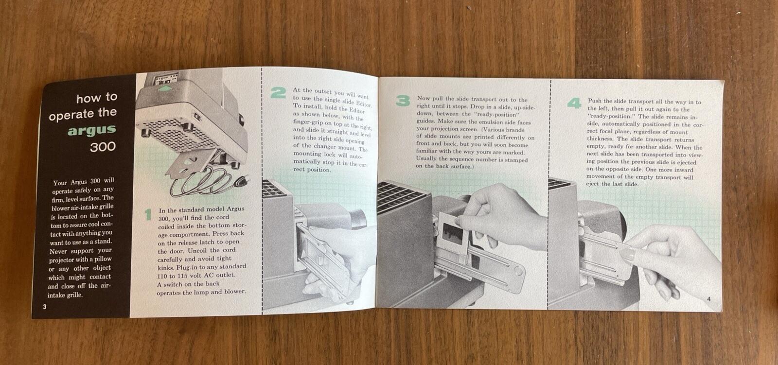 Argus 300 Projectors Model III Series Booklet Vintage - Image 3
