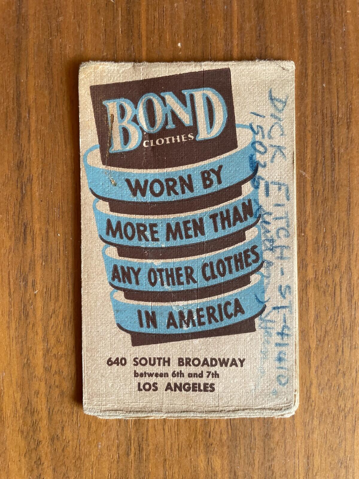 Bond Clothes Worn By More Men Than Any Other Clothes In America Booklet