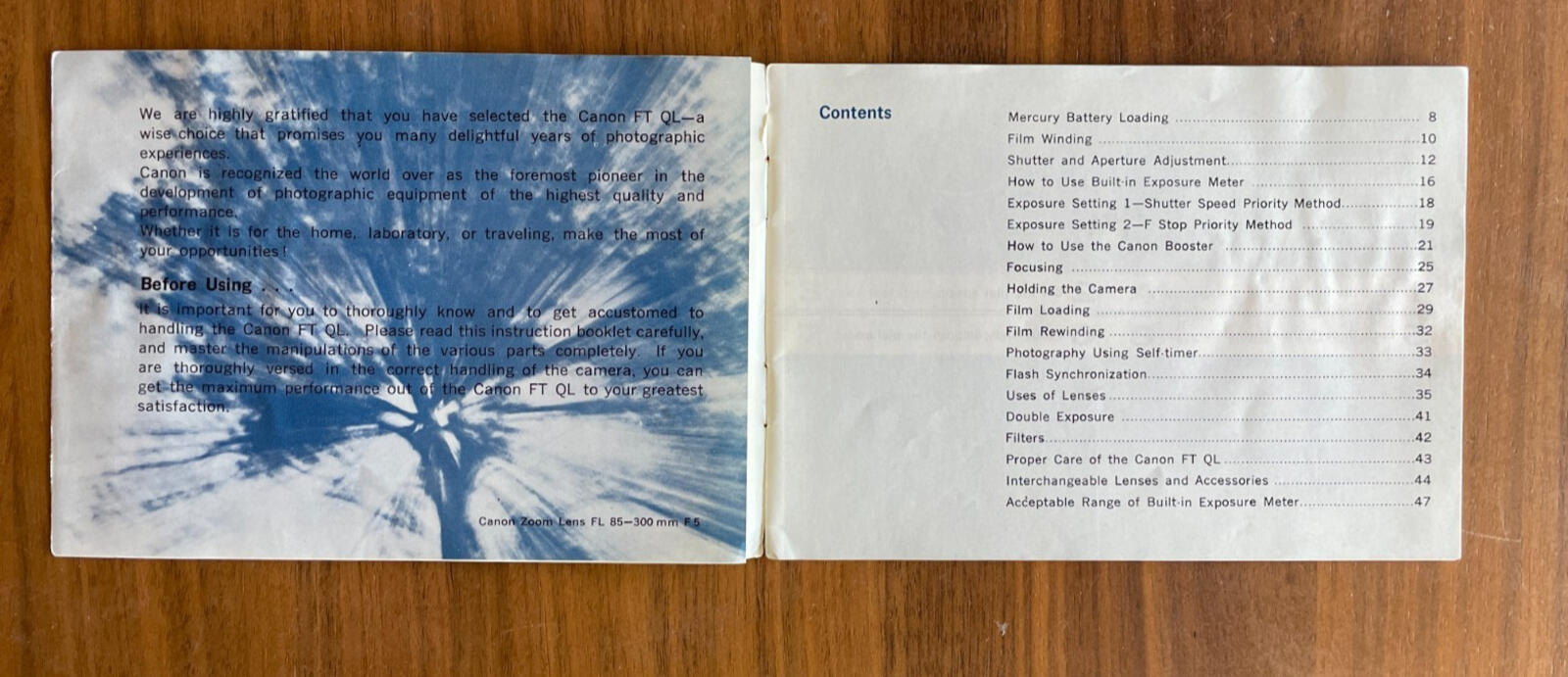 Canon FD Lenses Instructions Booklet 1981 - Image 2