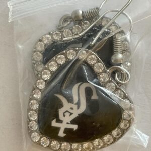 Chicago White Sox MLB Baseball Team Earrings Heart Shaped Earrings