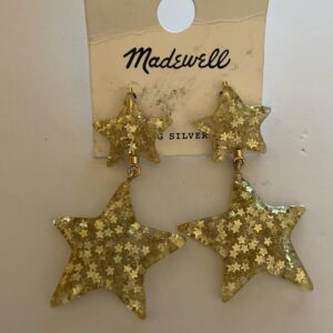 Madewell Sparkling Sparkle Glitter Star Dangle Earrings