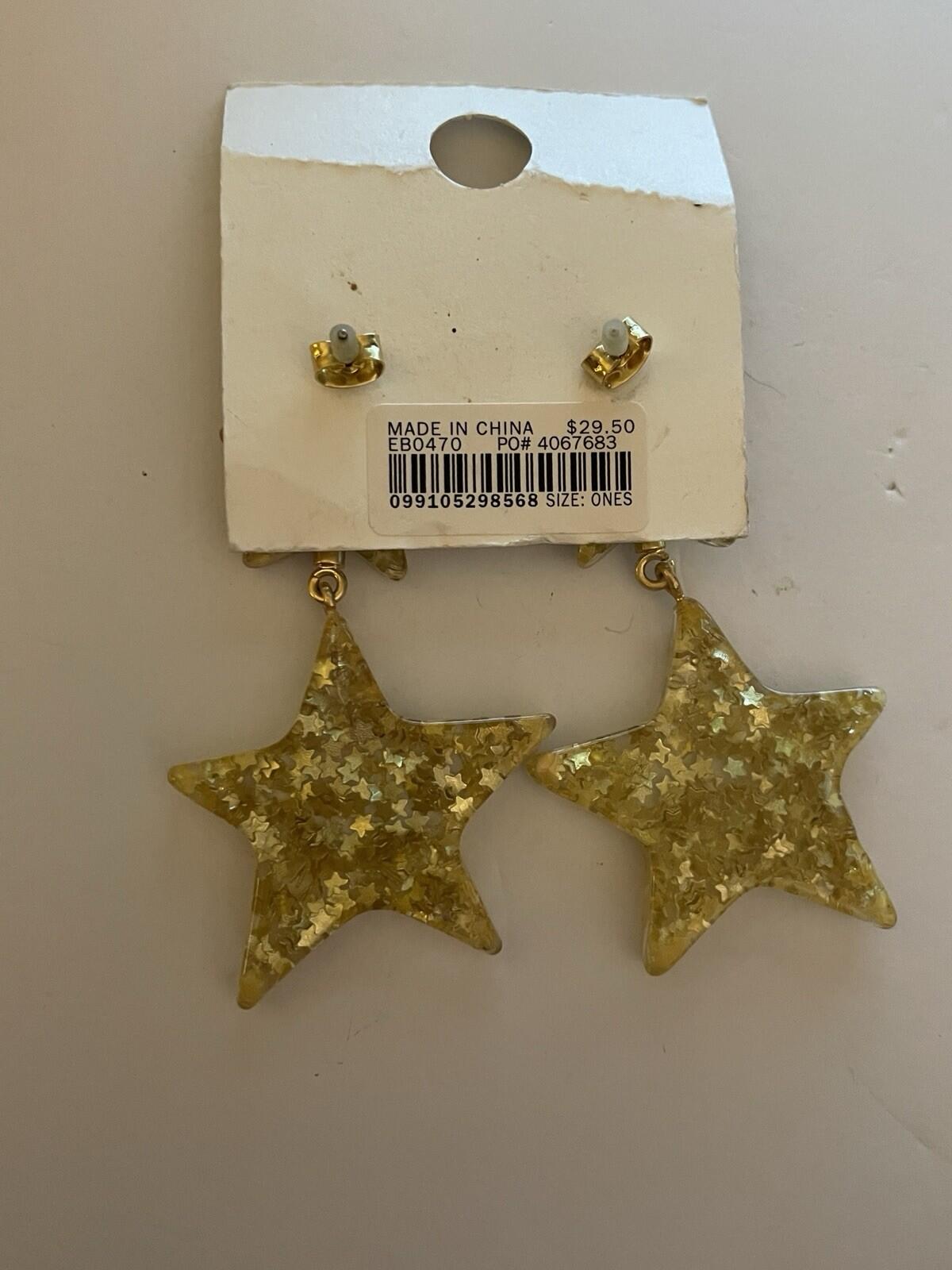 Madewell Sparkling Sparkle Glitter Star Dangle Earrings - Image 3