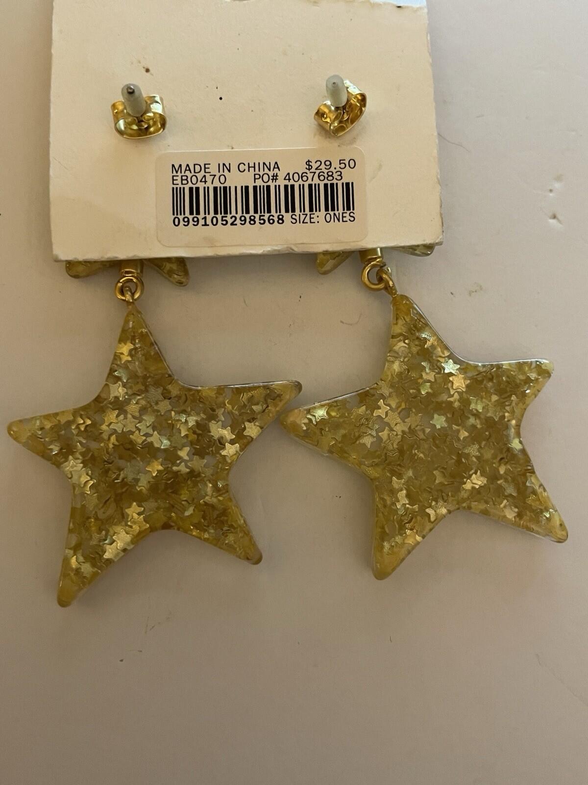 Madewell Sparkling Sparkle Glitter Star Dangle Earrings - Image 4