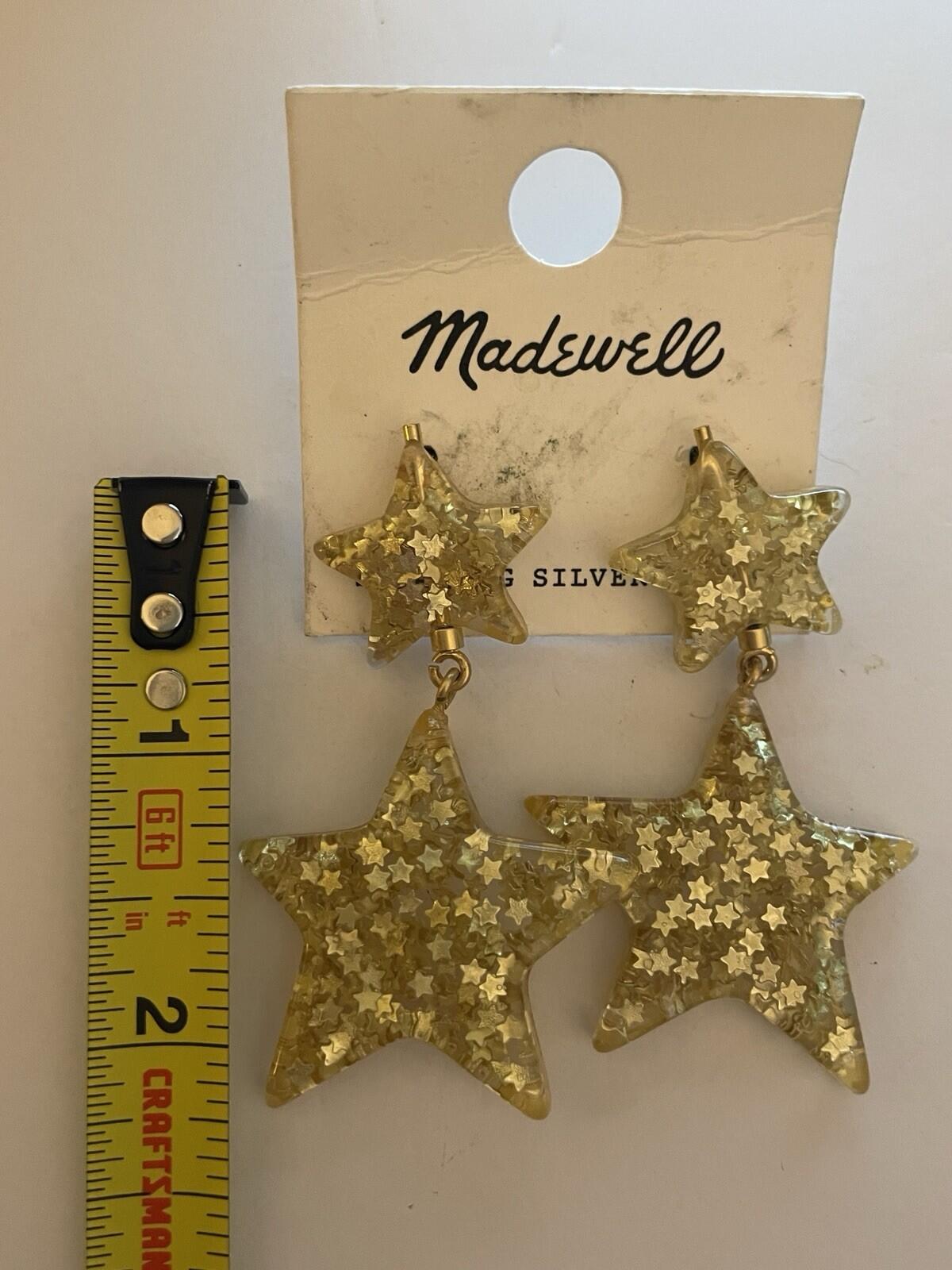 Madewell Sparkling Sparkle Glitter Star Dangle Earrings - Image 5