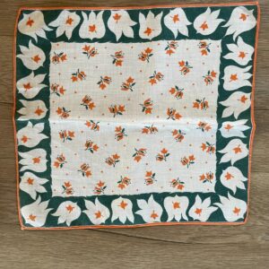 Colorful Tulips Handkerchief Vintage Ladies Hankie Flower Design Hankie