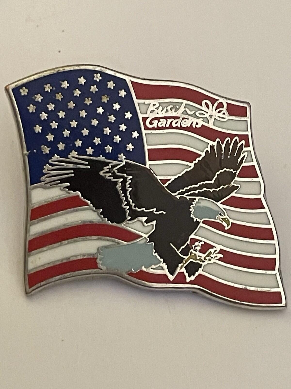 Busch Gardens Eagle American Flag Pin