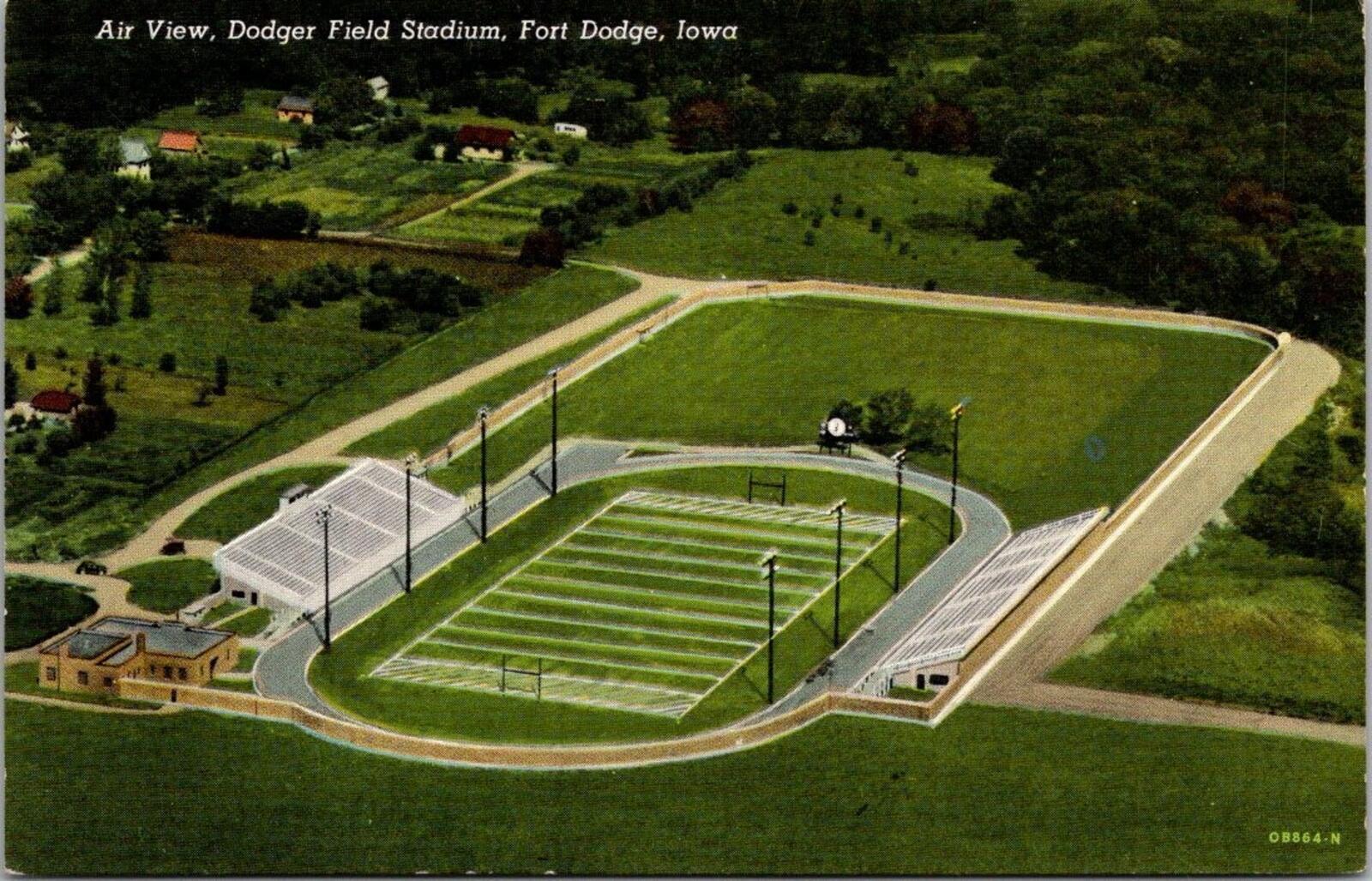 Air View Dodger Field Stadium Fort Dodge Iowa Postcard Unposted