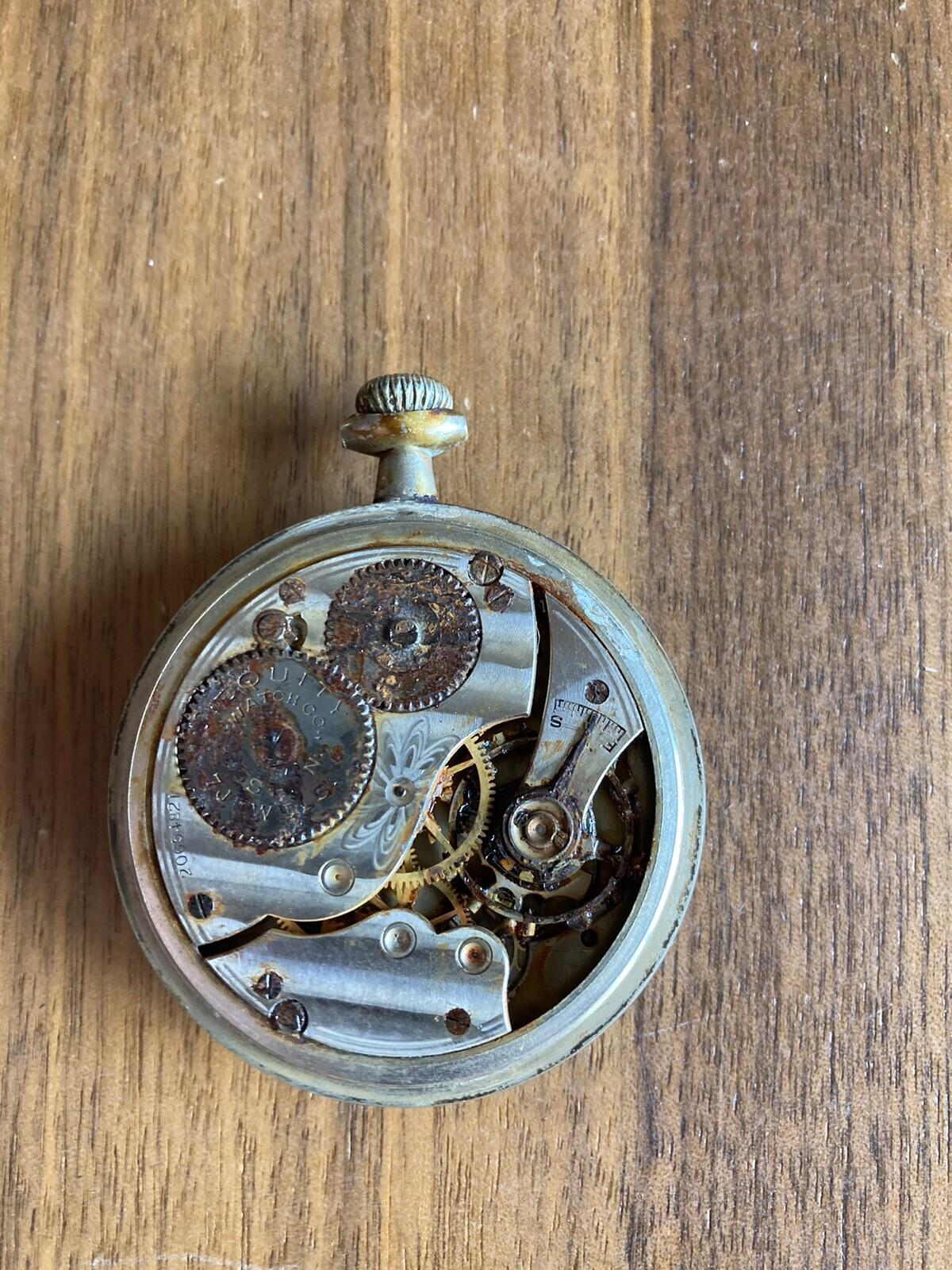 Equity WWI Military Soldier's Pocket Watch As Is For Parts Or Repair - Image 7