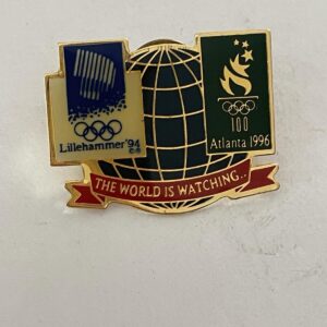 The World Is Watching Lillehammer ‘94 Atlanta ‘96 Olympics Pin