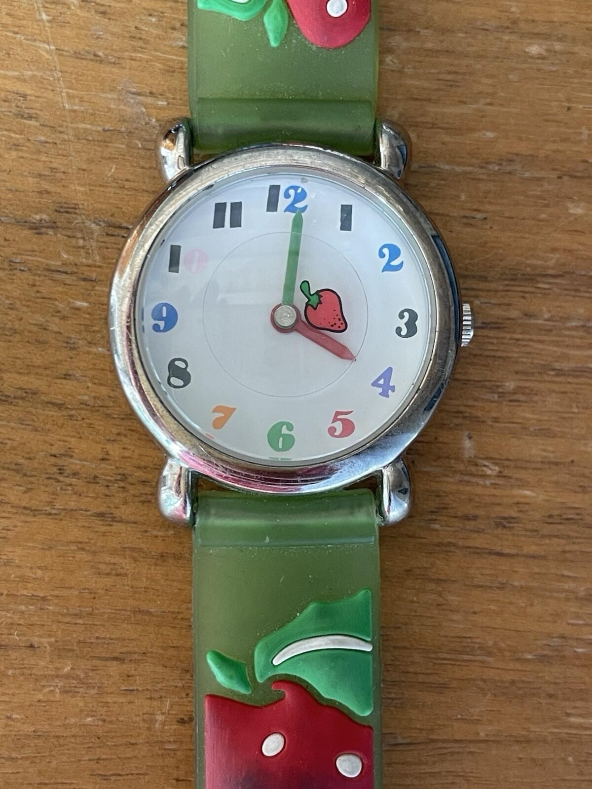 Strawberry Watch Strawberries Watch Green Band For Kid's - Image 2