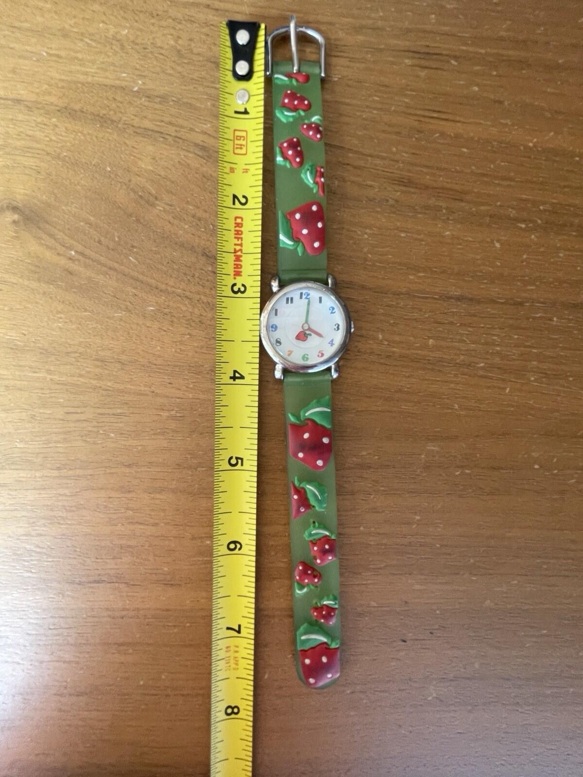 Strawberry Watch Strawberries Watch Green Band For Kid's - Image 5