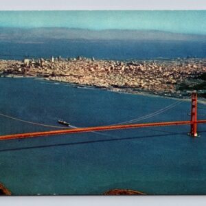 Air View Of Golden Gate Bridge San Francisco California Postcard