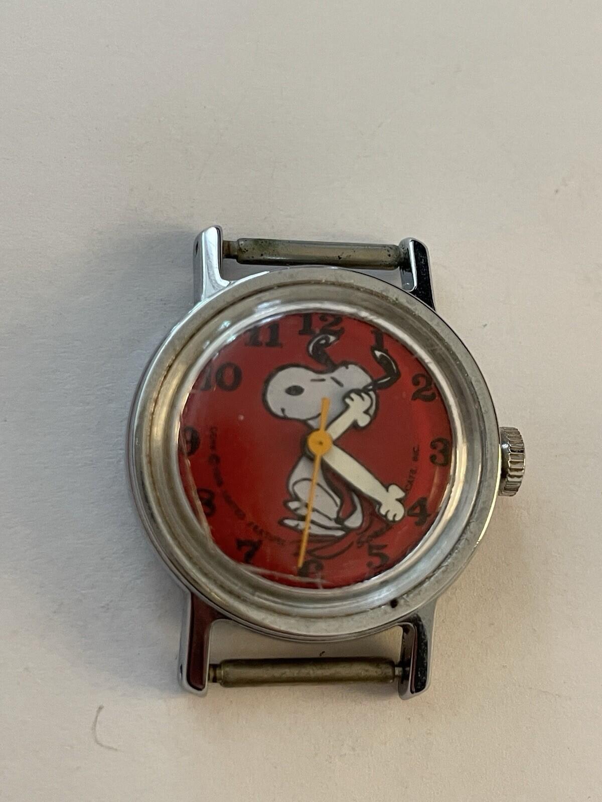 Snoopy Watch Vintage Watch No Band For Parts Or Repair Only AS IS Damaged