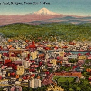 Air View Of Portland Oregon From South West Postcard