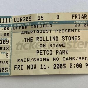 The Rolling Stones Tour Concert Ticket Stub Nov 11, 2005 Petco Park San Diego CA