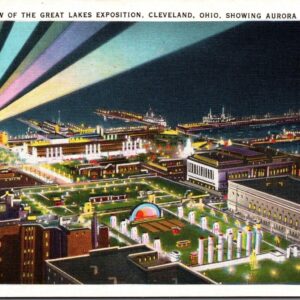 Airplane View Of The Great Lakes Exposition Cleveland Ohio Postcard