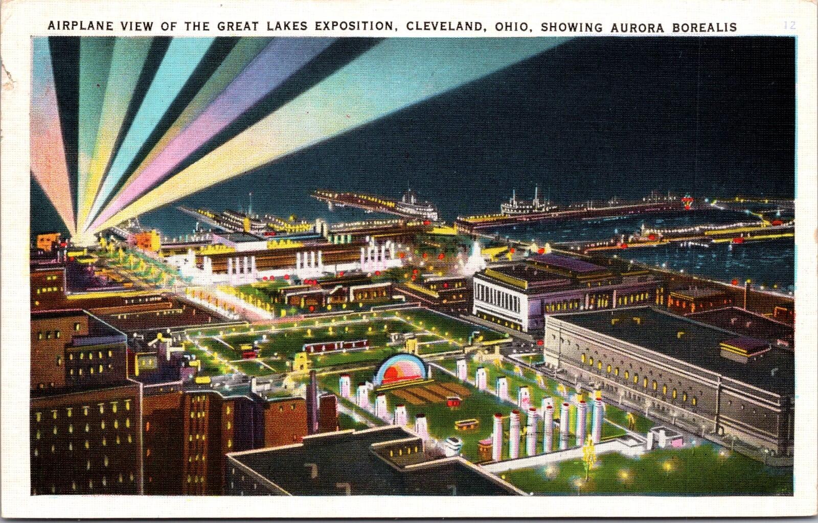 Airplane View Of The Great Lakes Exposition Cleveland Ohio Postcard