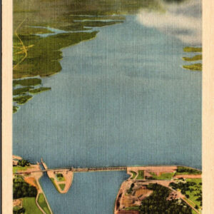 Airview TVA's Kentucky Dam Navigation Lock Paducah Kentucky Postcard Unposted