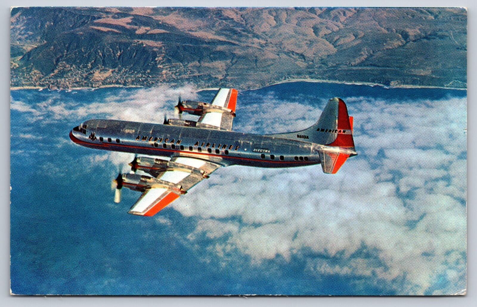 American Airlines Jet Powered Electra Flagship Postcard Nato Stamp
