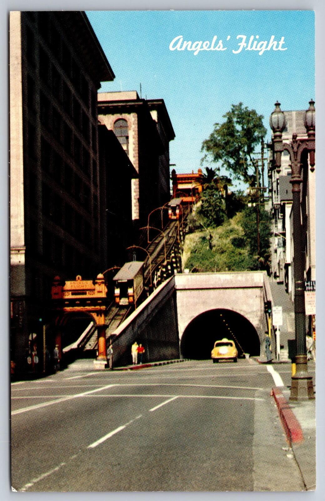 Angel's Flight Postcard Los Angeles California World's Shortest Railway