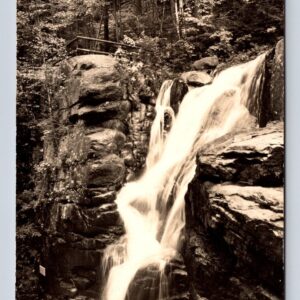 Avalance Falls Flume Gorge Franconia New Hampshire Postcard RPPC