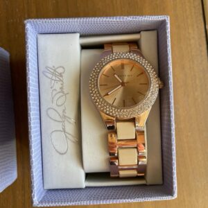 Jaclyn Smith Ladies Round Crystal Rimmed Fashion Watch