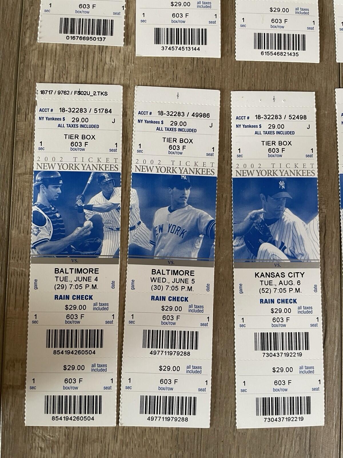 New York Yankees Baseball Tickets 2002 Lot Of 20 - Image 4