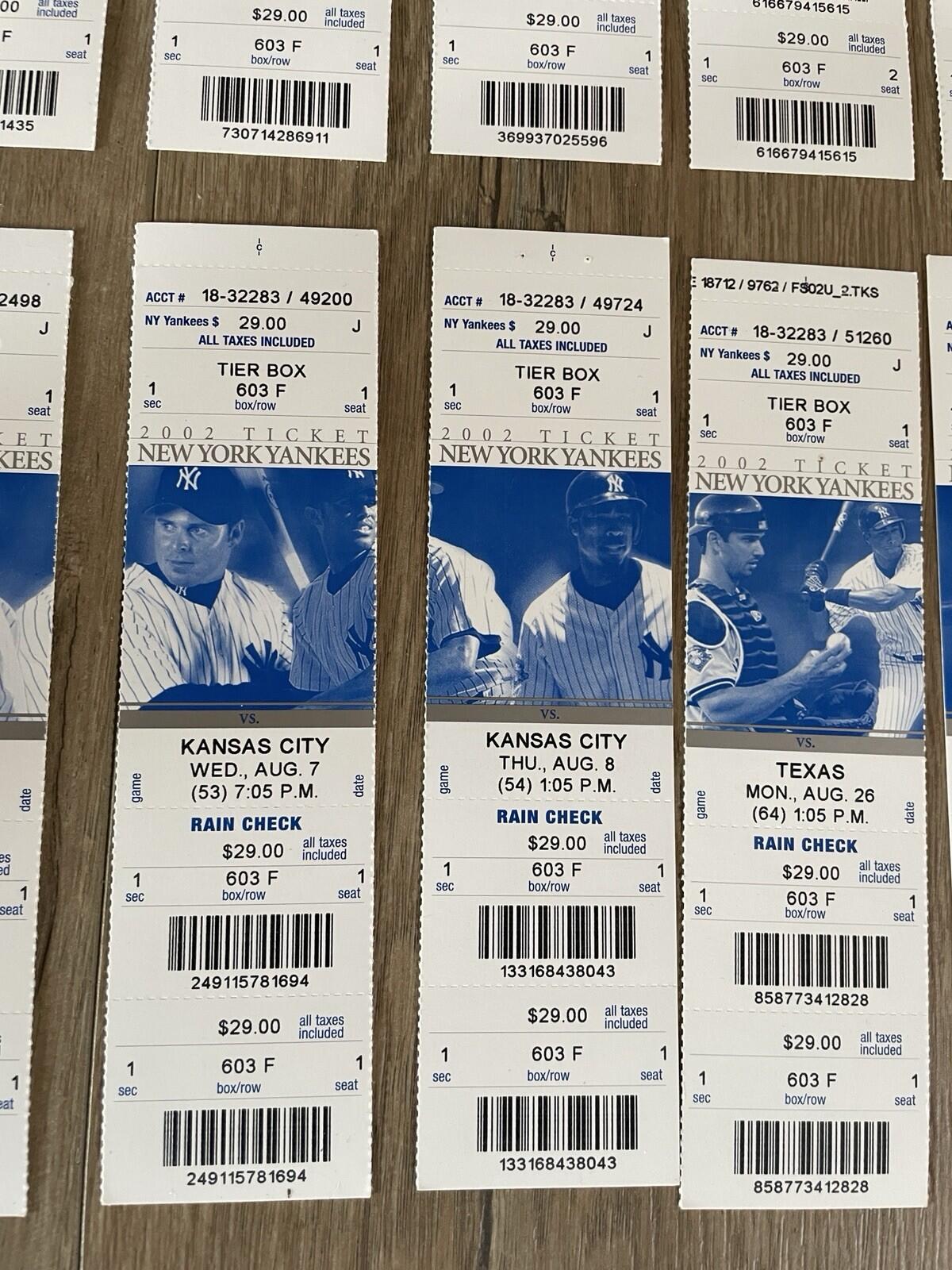 New York Yankees Baseball Tickets 2002 Lot Of 20 - Image 5