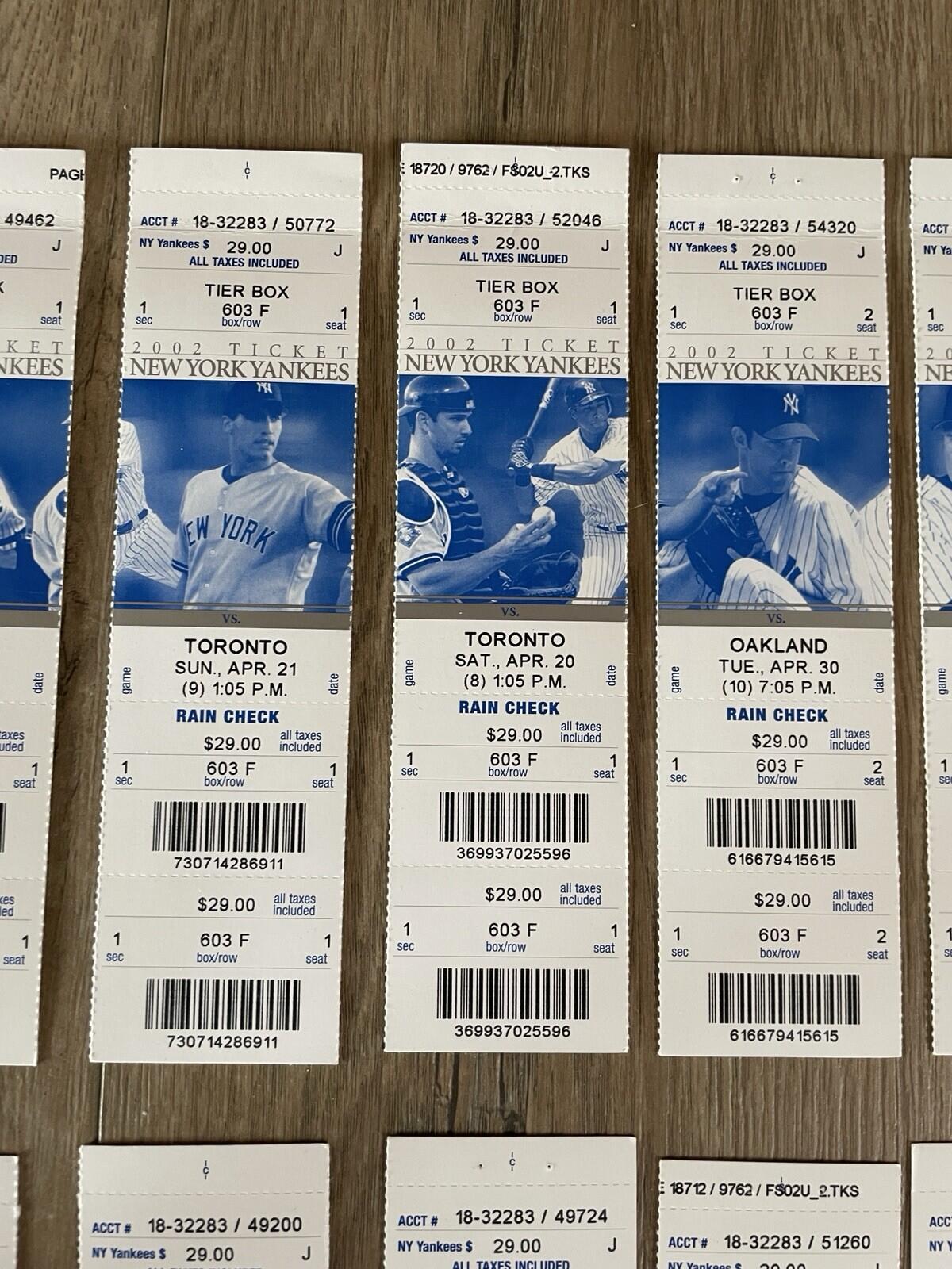New York Yankees Baseball Tickets 2002 Lot Of 20 - Image 6