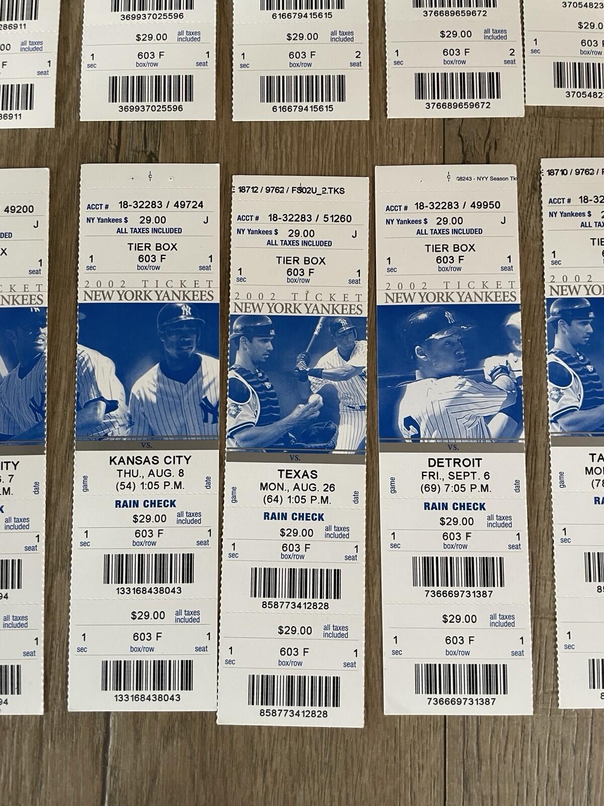 New York Yankees Baseball Tickets 2002 Lot Of 20 - Image 10