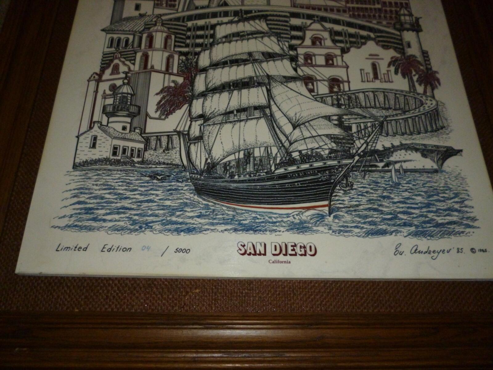San Diego California Eugene Andreyev Alabaster Marble Etching Picture 1985 San Diego California Picture Eugene Andreyev Picture - Image 4