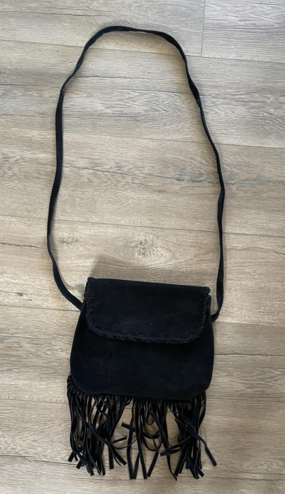 Berlin Glove Co Purse Black Handbag Bag Fringe Purse - Image 2