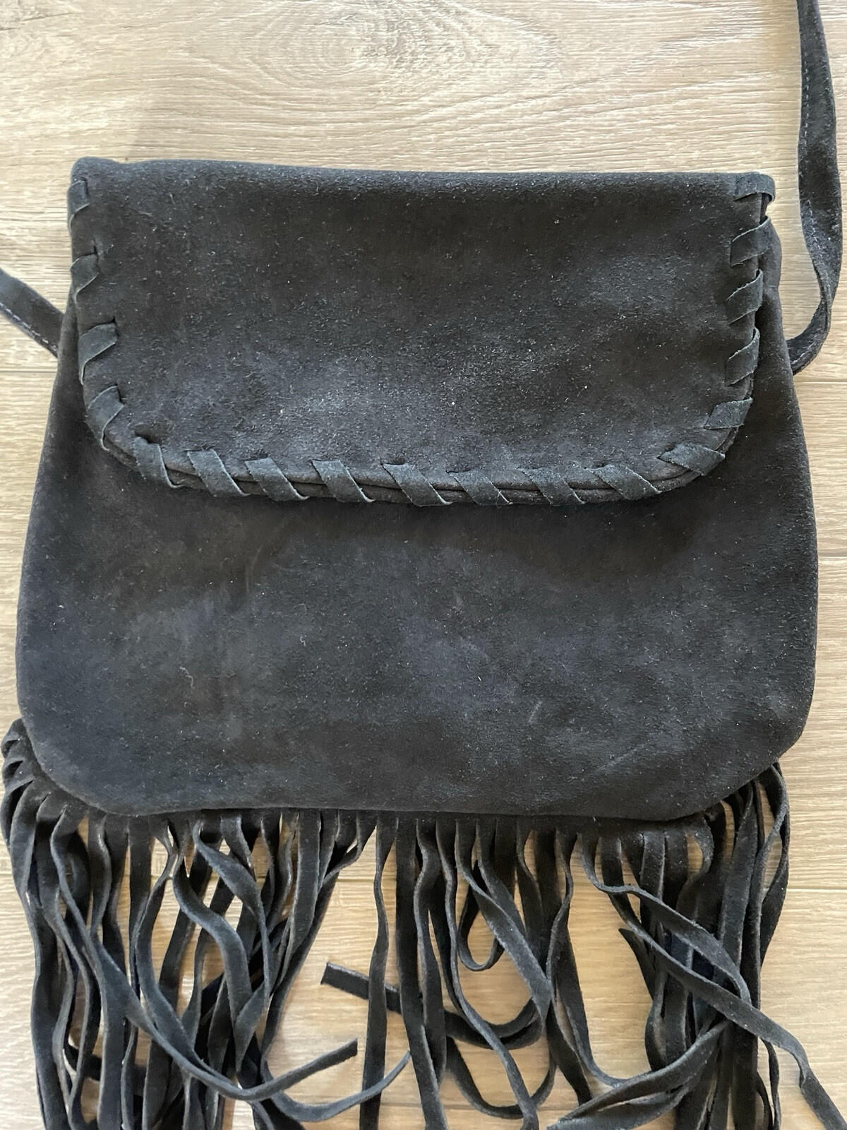 Berlin Glove Co Purse Black Handbag Bag Fringe Purse - Image 3