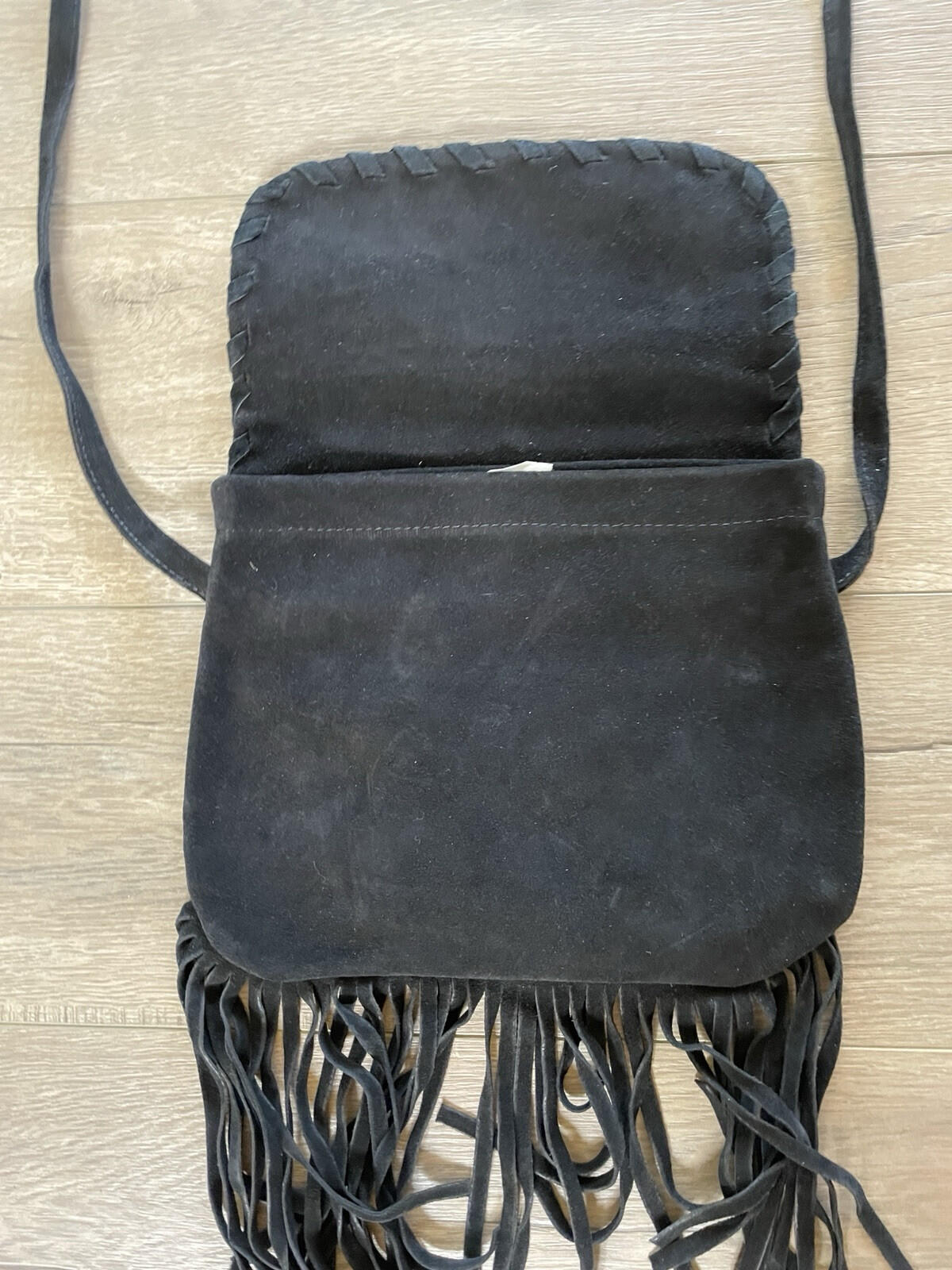 Berlin Glove Co Purse Black Handbag Bag Fringe Purse - Image 4