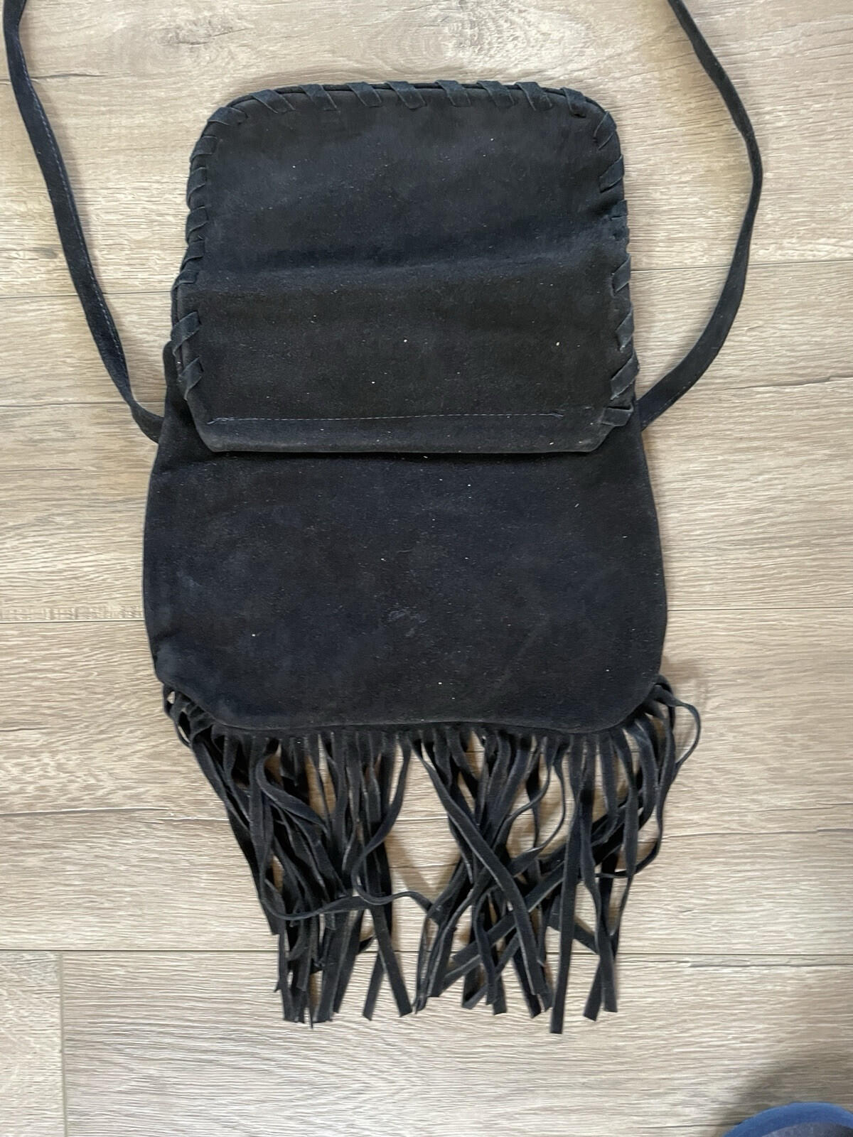 Berlin Glove Co Purse Black Handbag Bag Fringe Purse - Image 5