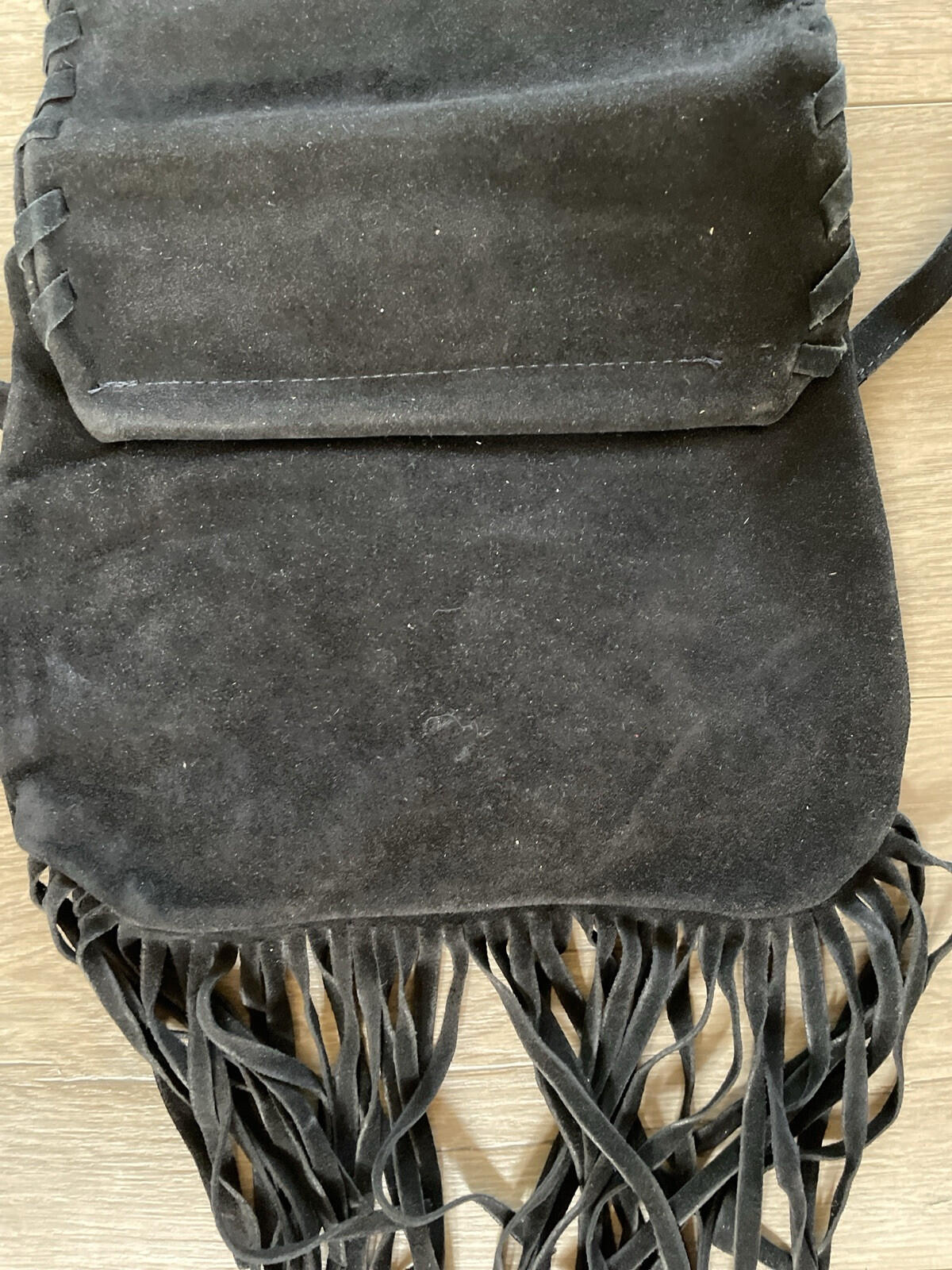 Berlin Glove Co Purse Black Handbag Bag Fringe Purse - Image 8