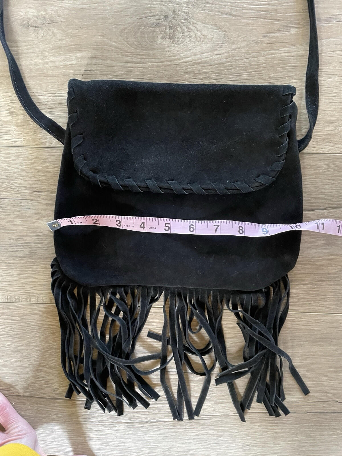 Berlin Glove Co Purse Black Handbag Bag Fringe Purse - Image 12