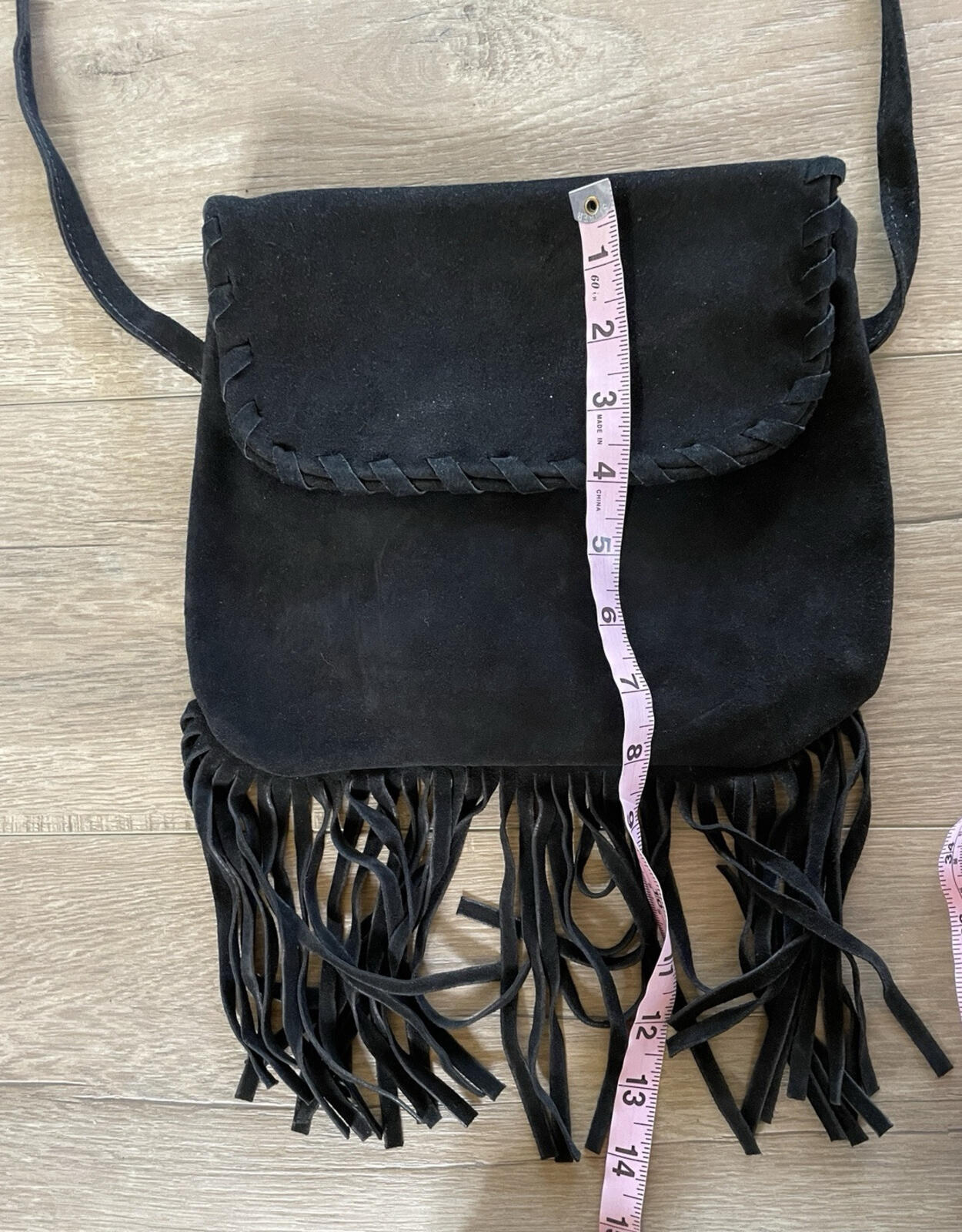 Berlin Glove Co Purse Black Handbag Bag Fringe Purse - Image 14