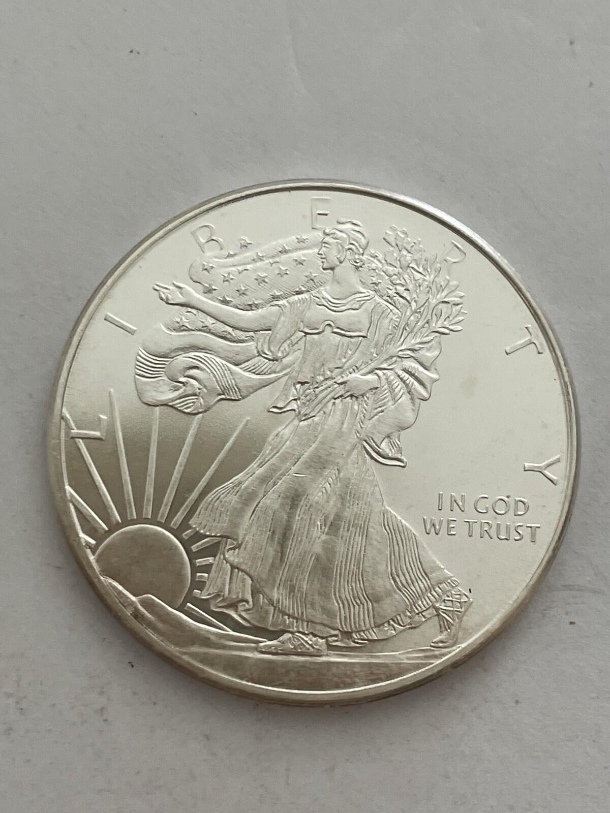 1/2 oz .999 Fine Silver Round Golden State Mint Walking Liberty Coin