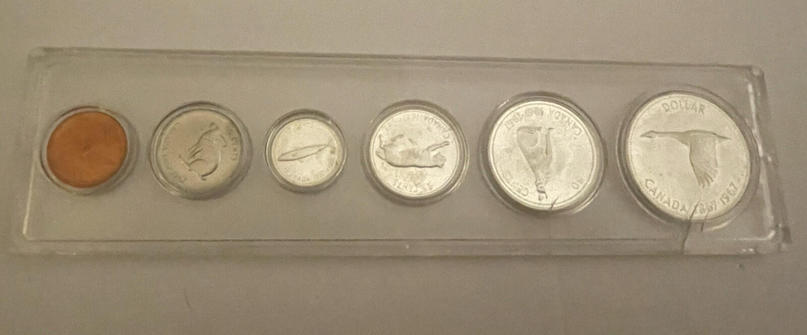 1867 - 1967 Canadian Set 6 Coin Centennial Set Wildlife Coins - Image 8