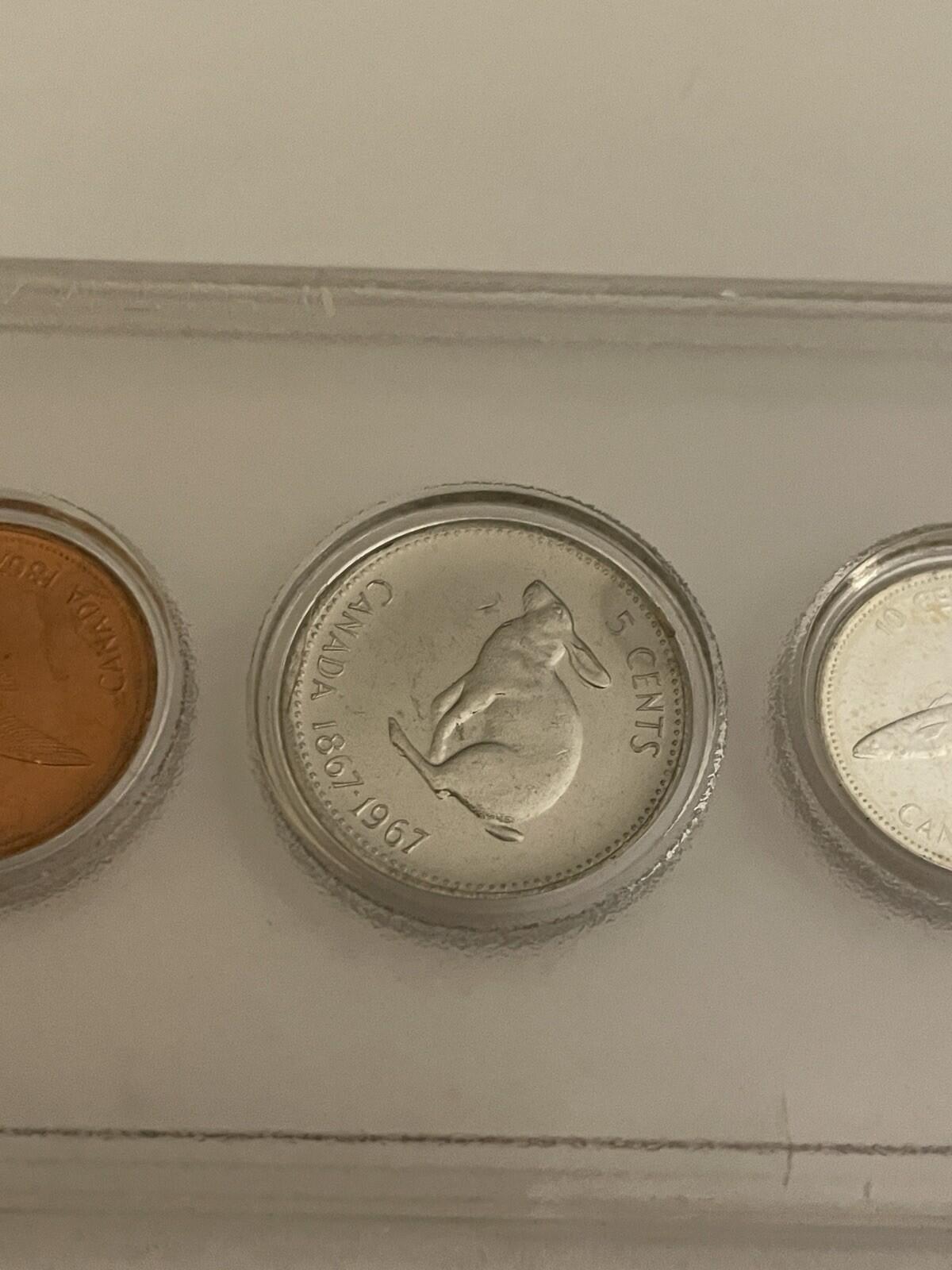 1867 - 1967 Canadian Set 6 Coin Centennial Set Wildlife Coins - Image 10