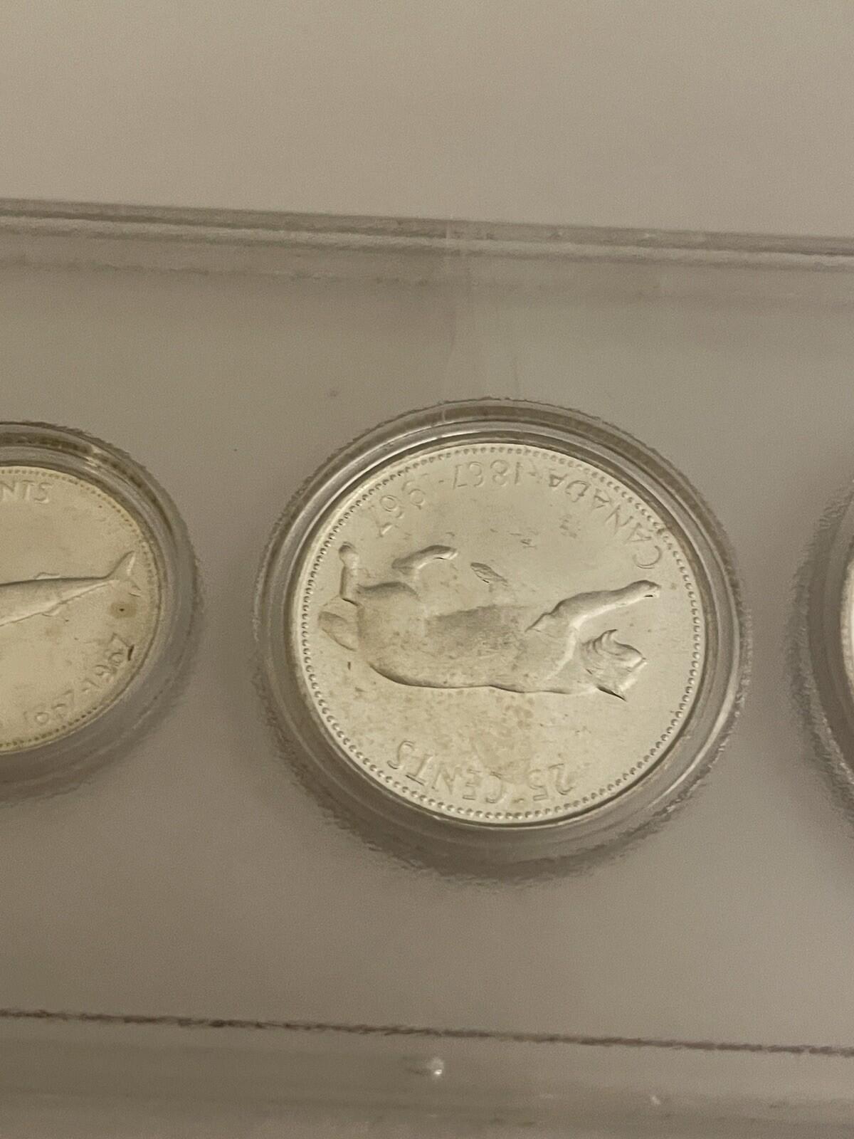 1867 - 1967 Canadian Set 6 Coin Centennial Set Wildlife Coins - Image 12
