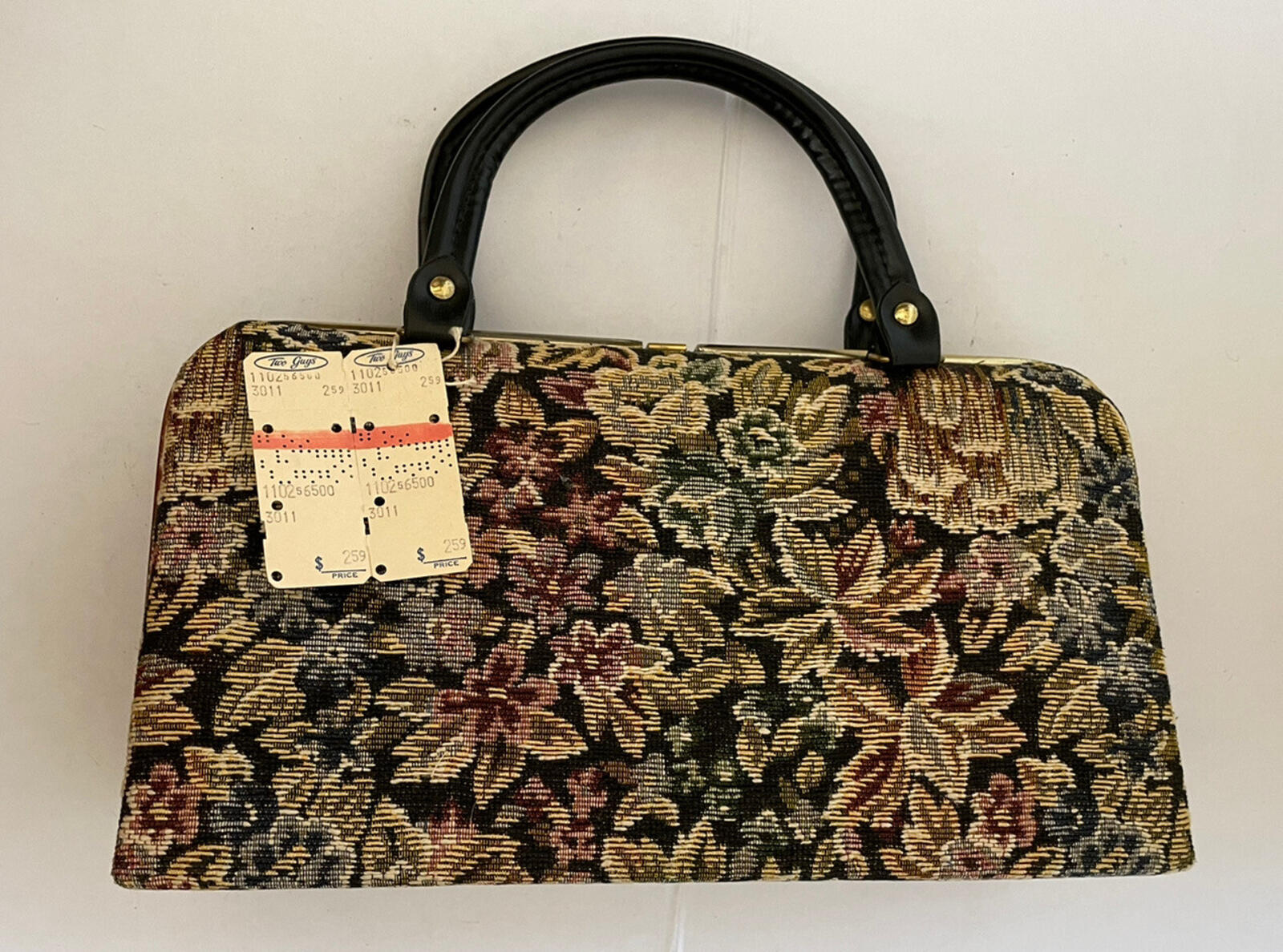 Dover Tapestry Carpet Bag Handbag Purse With Original Tag From Two Guys Vintage - Image 7