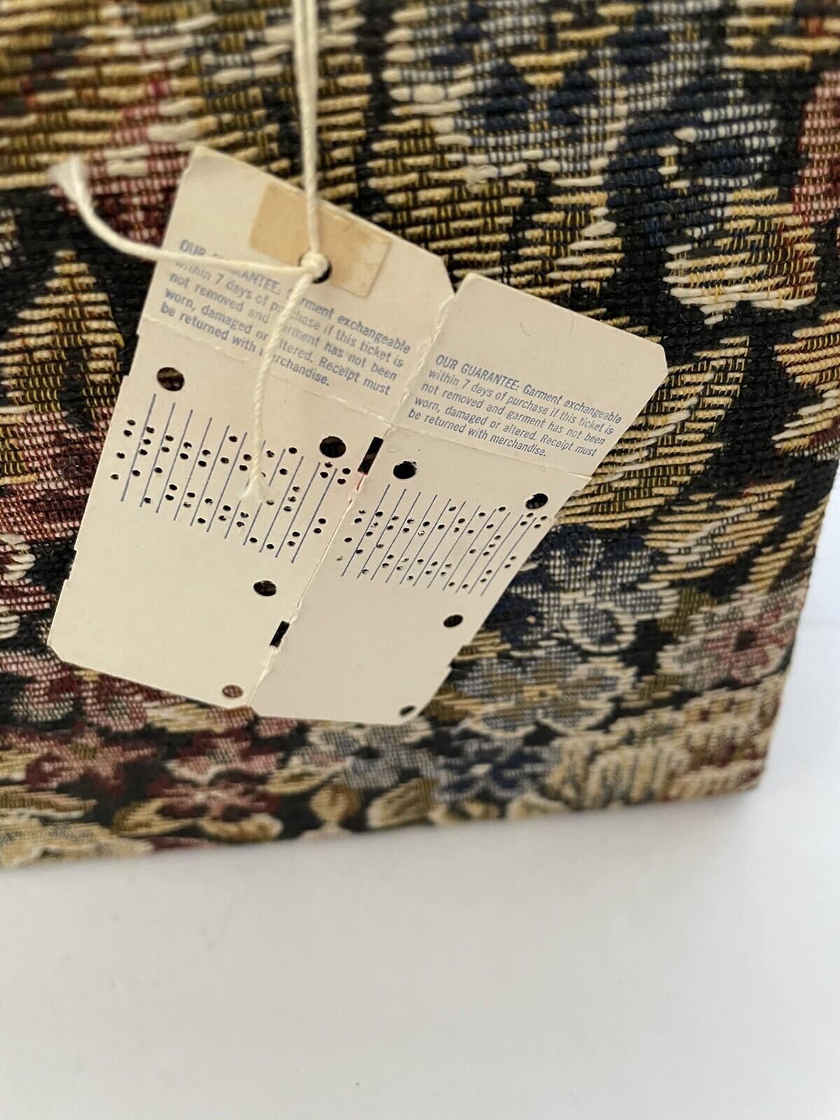 Dover Tapestry Carpet Bag Handbag Purse With Original Tag From Two Guys Vintage - Image 13