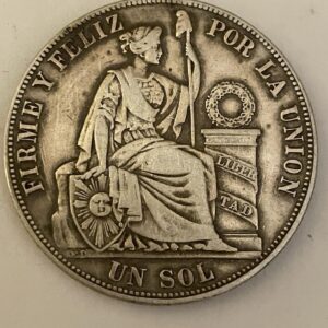 1884 Peru 1 Un Sol Silver Coin