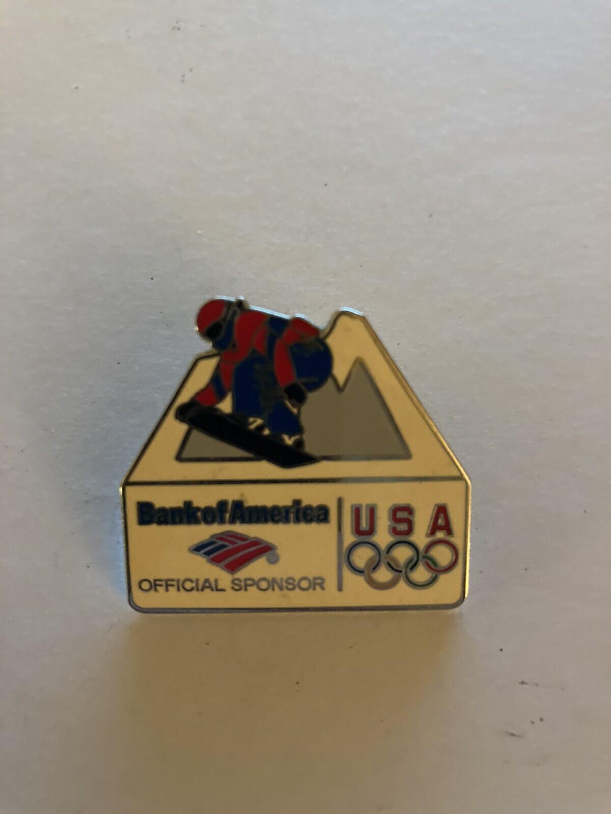 Bank Of America Official Sponsor Olympics Snowboarding Pin