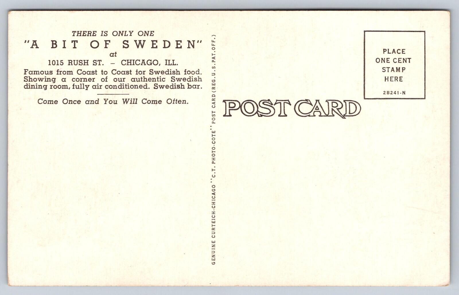 A Bit Of Sweden Restaurant Chicago Illinois Postcard Vintage Postcard - Image 2