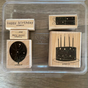 Stampin Up Birthday Whimsey Mounted Rubber Stamps Set Of 5