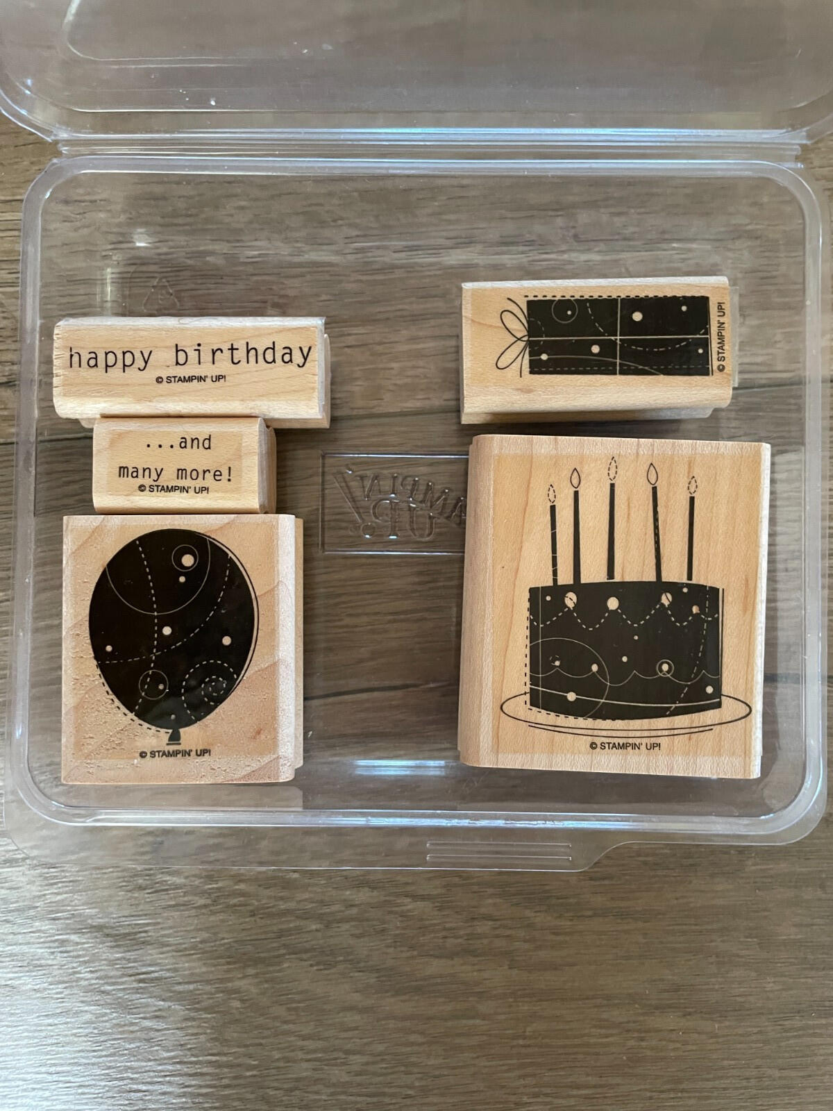 Stampin Up Birthday Whimsey Mounted Rubber Stamps Set Of 5